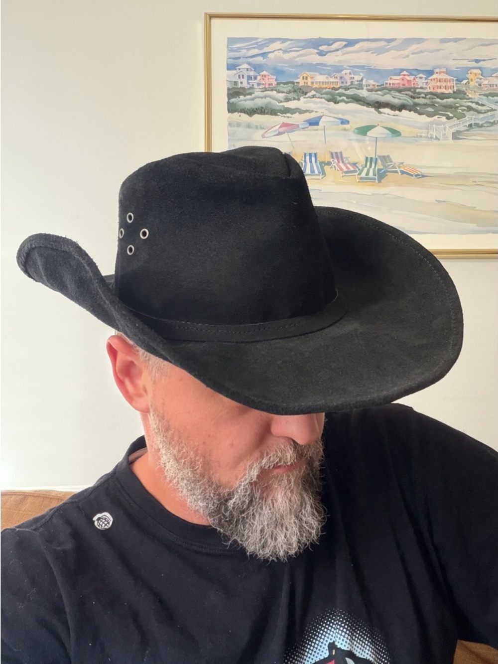 Men's Black Suede Cowboy Hat - Classic Western Style Hawthorne&Sons USA